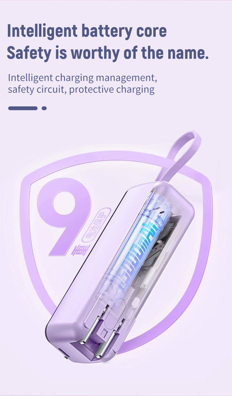 With its own line 5000 mAh AC plug 22.5W fast charging multicolor optional Power Bank