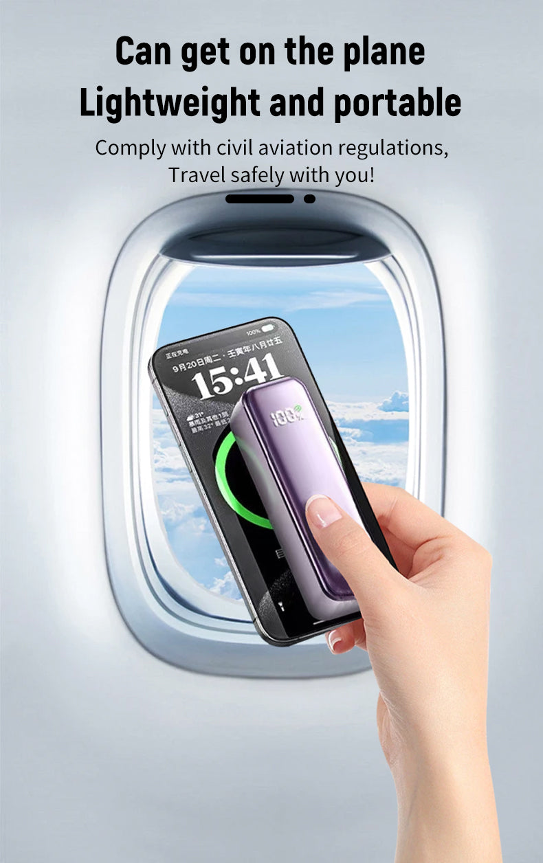 With its own line 5000 mAh AC plug 22.5W fast charging multicolor optional Power Bank
