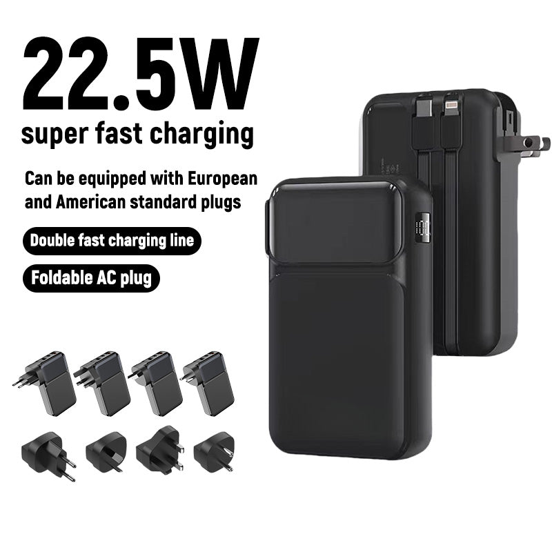 10000 mAh 22.5W fast-charging folding plug with its own line mobile power bank