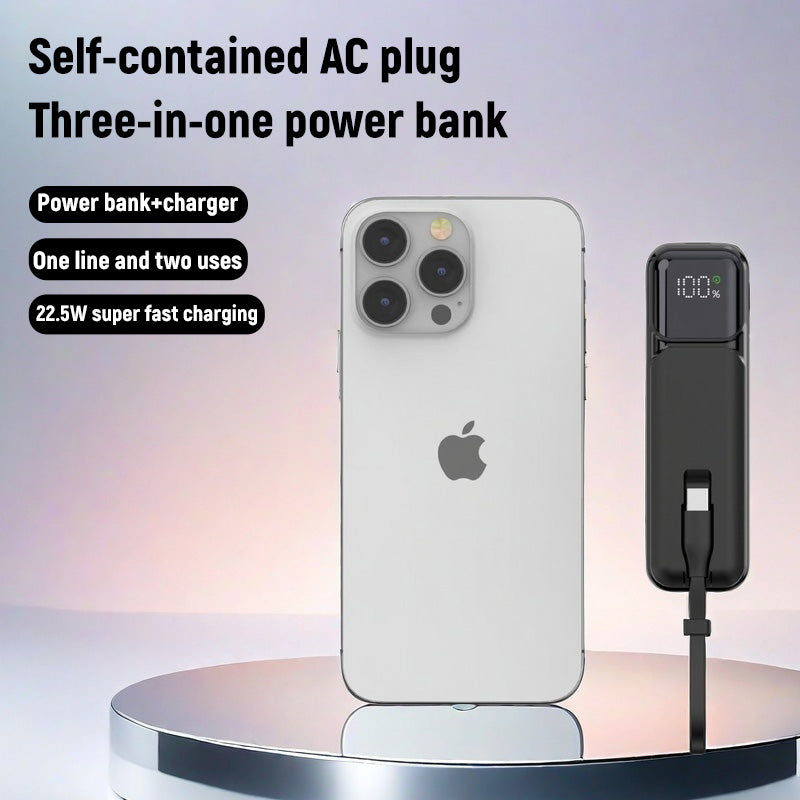 Self-contained AC plug 22.5W fast charging intelligent digital display charging 5000 mAh Power Bank