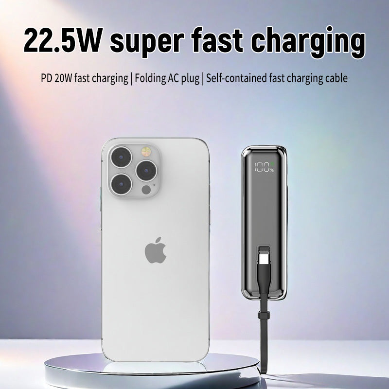 With its own line 5000 mAh AC plug 22.5W fast charging multicolor optional Power Bank