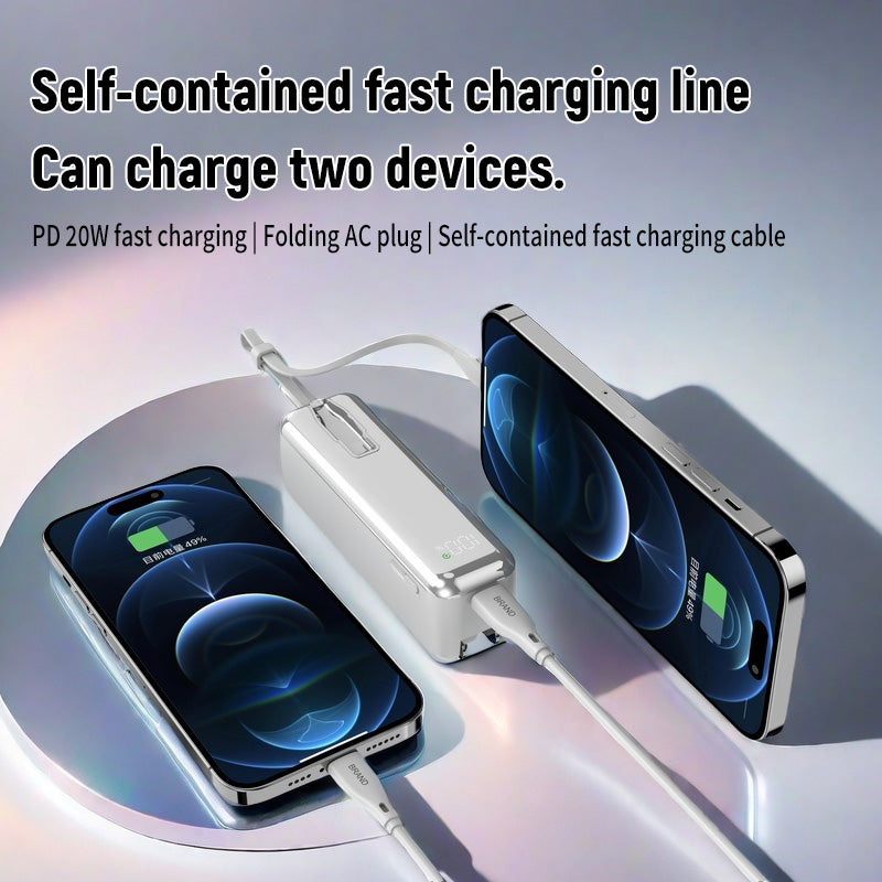 With its own line 5000 mAh AC plug 22.5W fast charging multicolor optional Power Bank