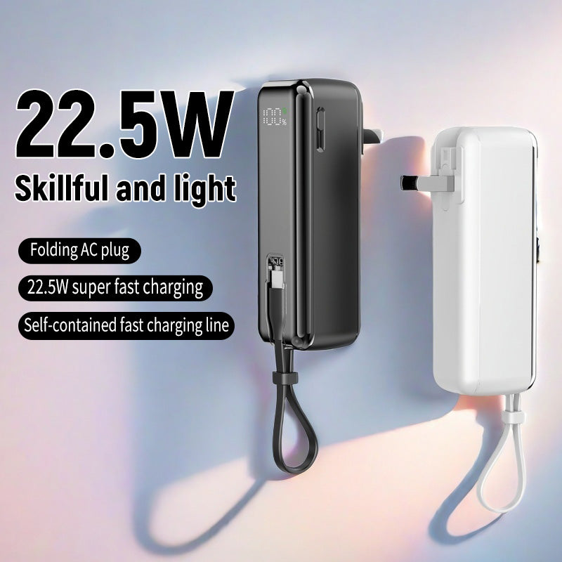 With its own line 5000 mAh AC plug 22.5W fast charging multicolor optional Power Bank