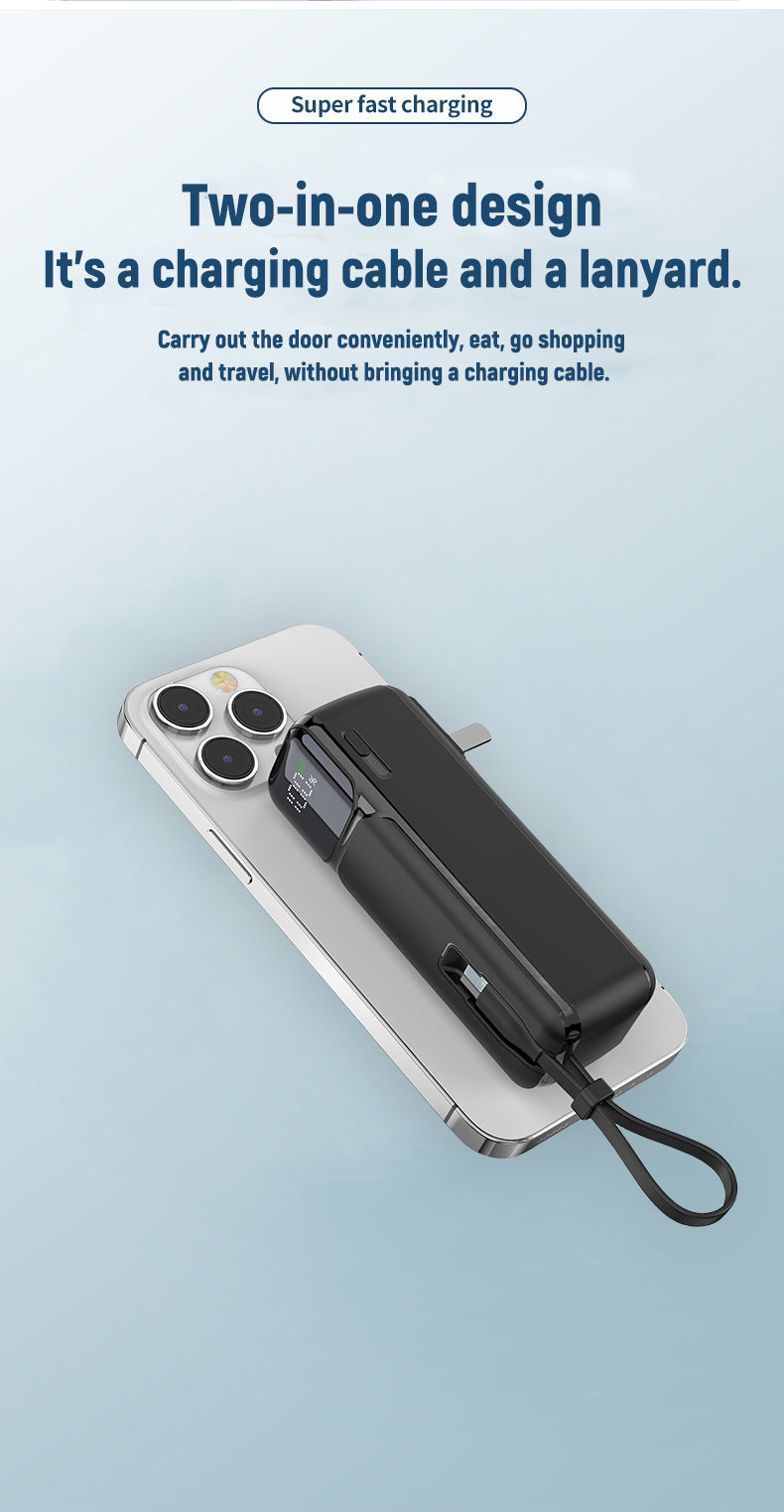 Self-contained AC plug 22.5W fast charging intelligent digital display charging 5000 mAh Power Bank