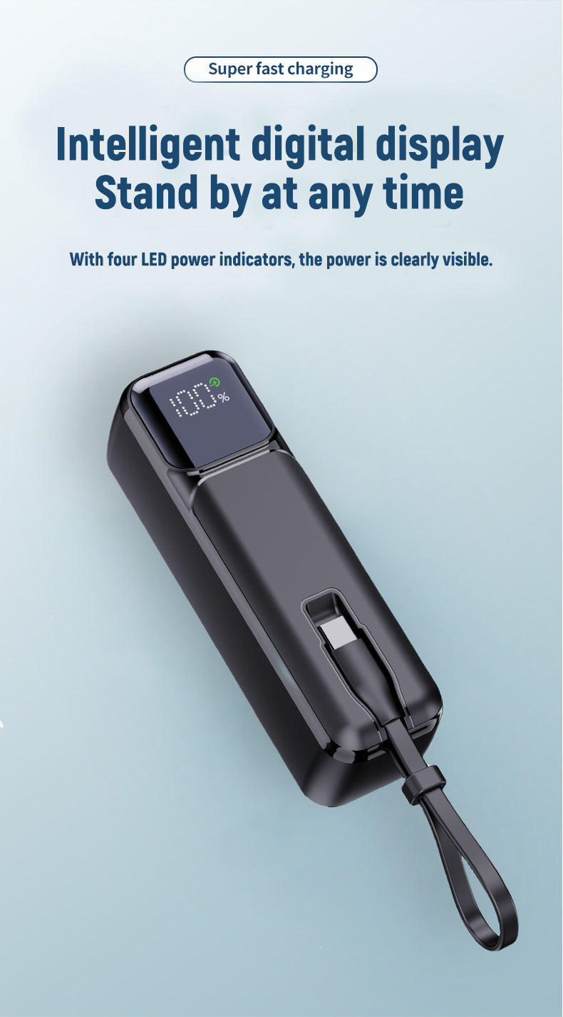 Self-contained AC plug 22.5W fast charging intelligent digital display charging 5000 mAh Power Bank