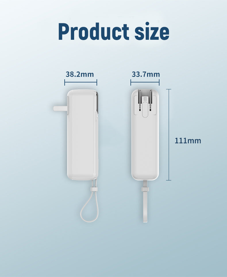 Self-contained AC plug 22.5W fast charging intelligent digital display charging 5000 mAh Power Bank