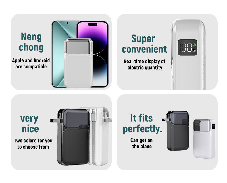 20000 mAh 22.5W fast-charging folding plug with its own line mobile power bank