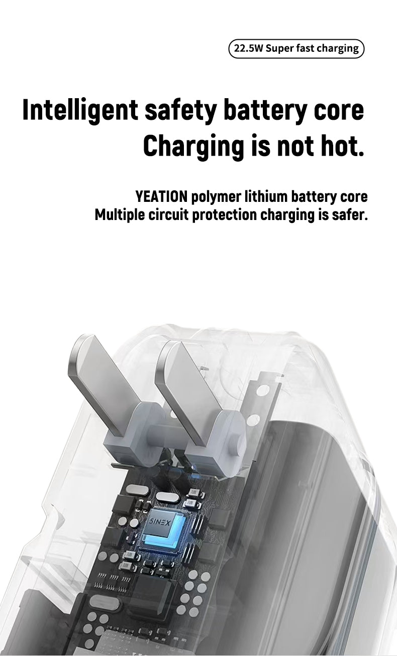 10000 mAh 22.5W fast-charging folding plug with its own line mobile power bank