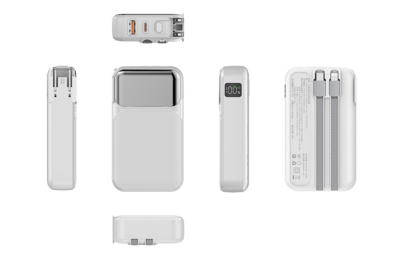 10000 mAh 22.5W fast-charging folding plug with its own line mobile power bank