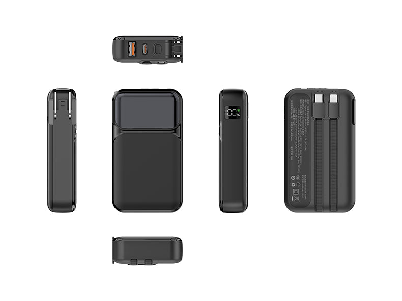 10000 mAh 22.5W fast-charging folding plug with its own line mobile power bank