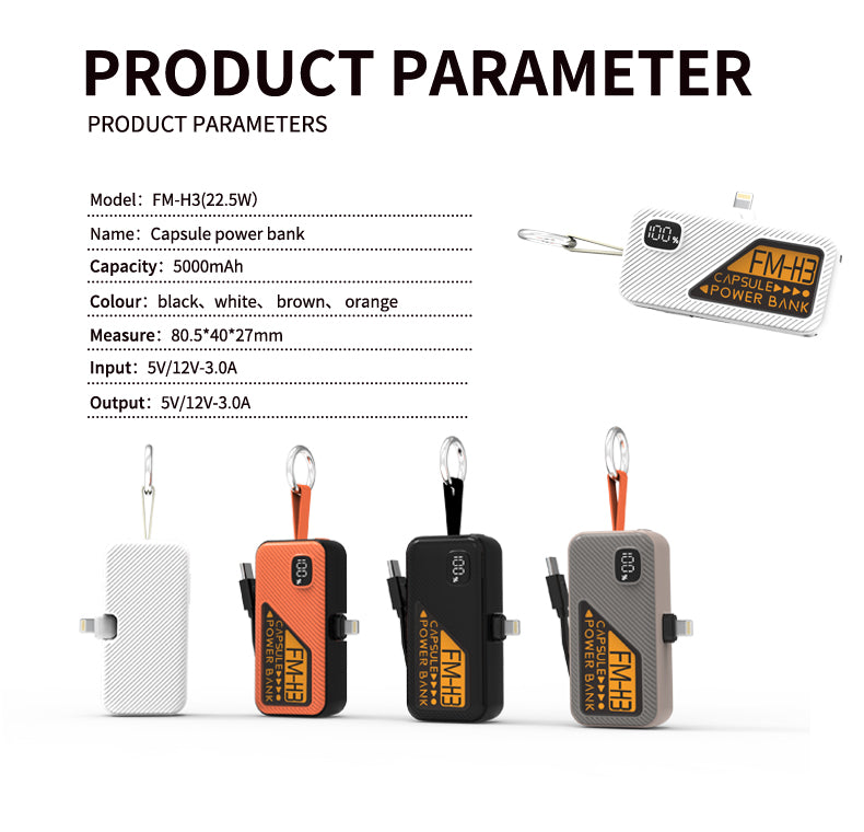 5000 mAh 3C Certified PD 20W Super Fast Charging Mobile Power Bank